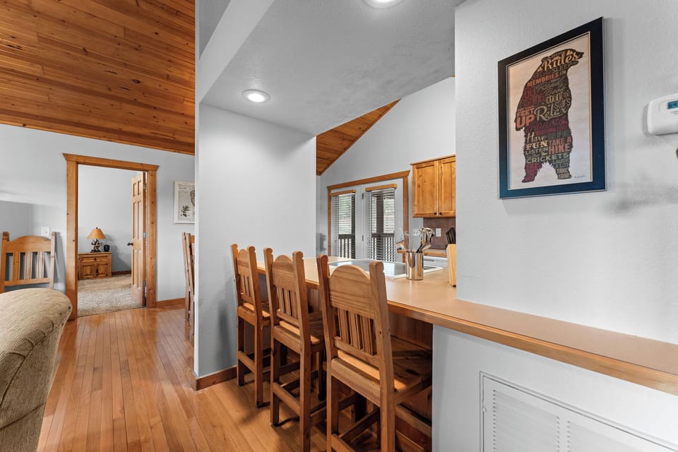 Dining for your group plus additional seating at the island