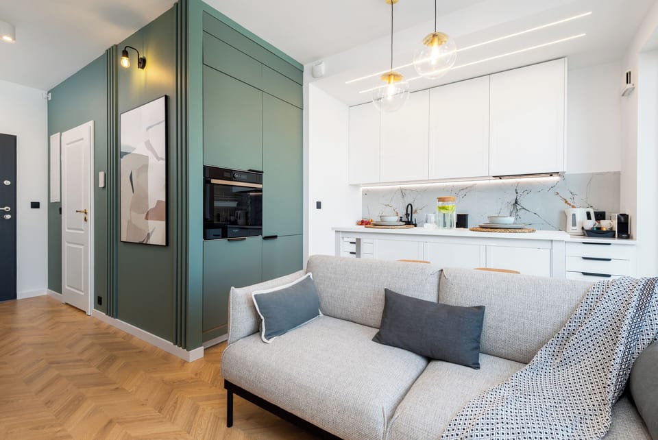 Superior Apartment, Balcony, City View | Living area | 50-inch Smart TV with cable channels, Netflix, streaming services