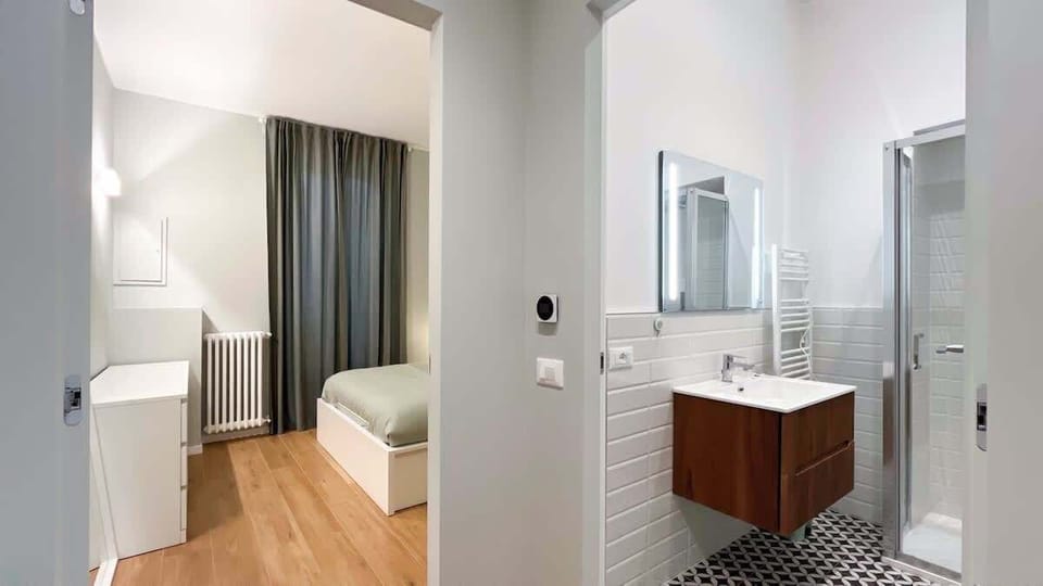 Entrance to bedroom and bathroom