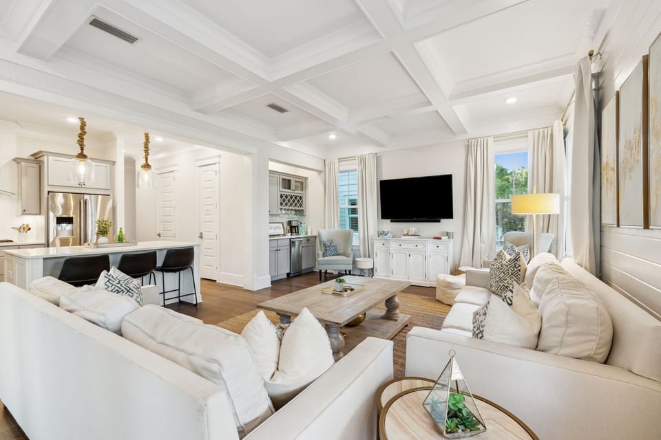 AN open floor plan keeps everybody together