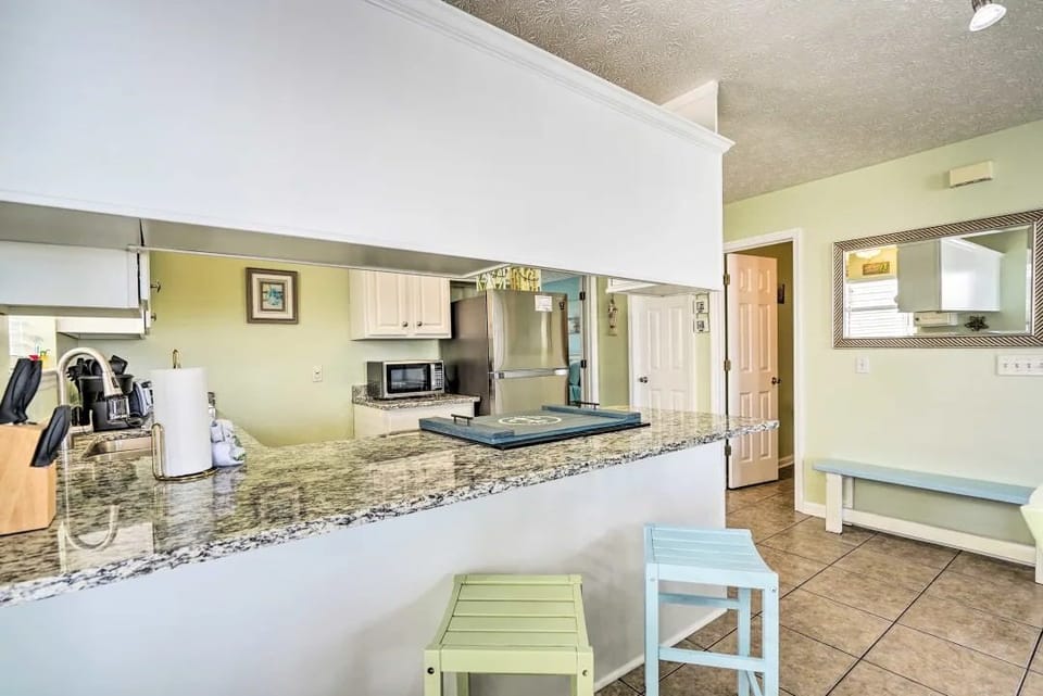 2 stools at the breakfast bar