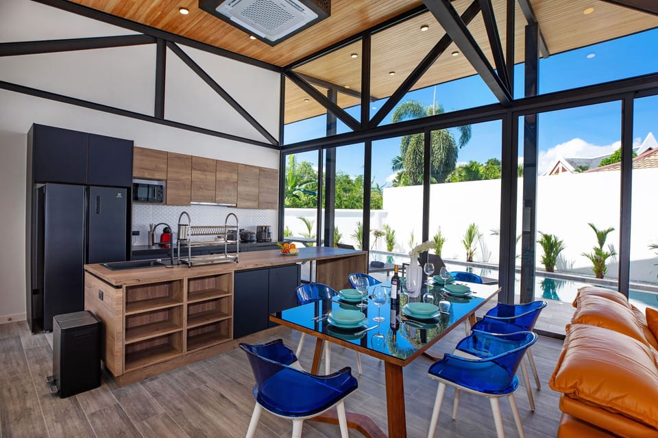 Design Villa, 3 Bedrooms, Private Pool, Pool View | Living room | 56-inch Smart TV with cable channels