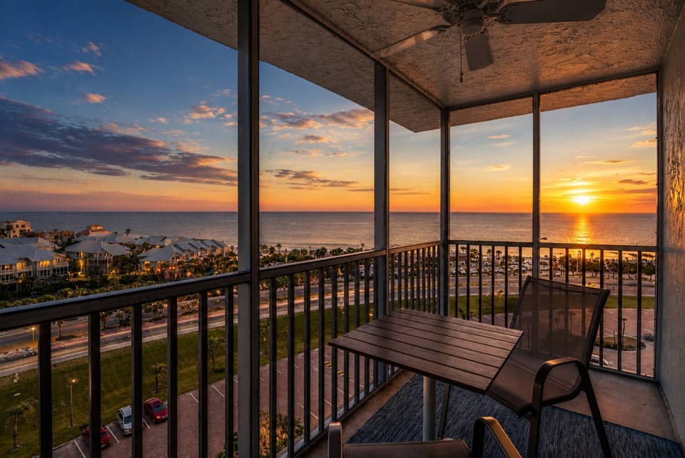 Enjoy gorgeous 10th floor Gulf views during the day, and dazzling sunsets as evening sets in, from your private screened balcony.