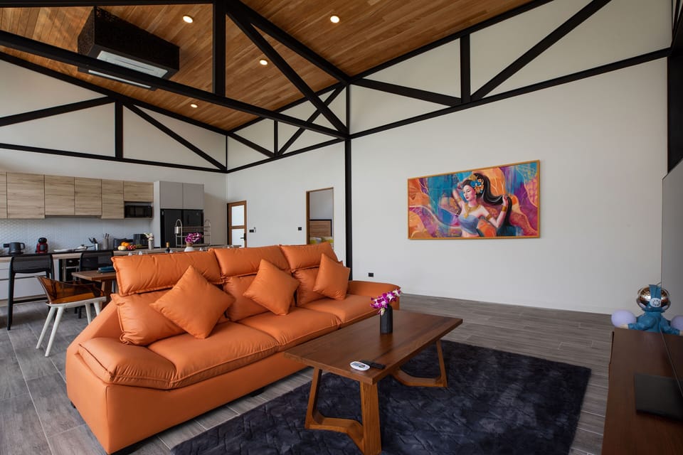 Design Villa, 3 Bedrooms, Private Pool, Pool View | Living area | 56-inch Smart TV with cable channels