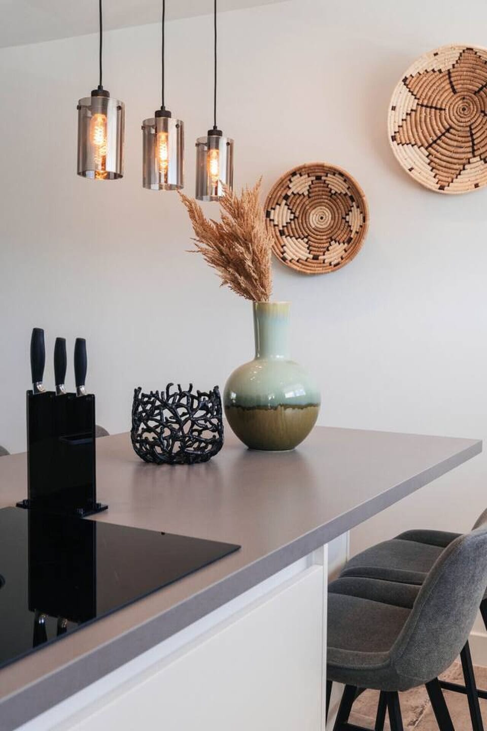 Step into this stylish kitchen nook, where design meets functionality.