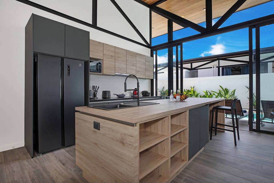 Design Villa, 3 Bedrooms, Private Pool, Pool View | Private kitchen | Espresso maker, electric kettle