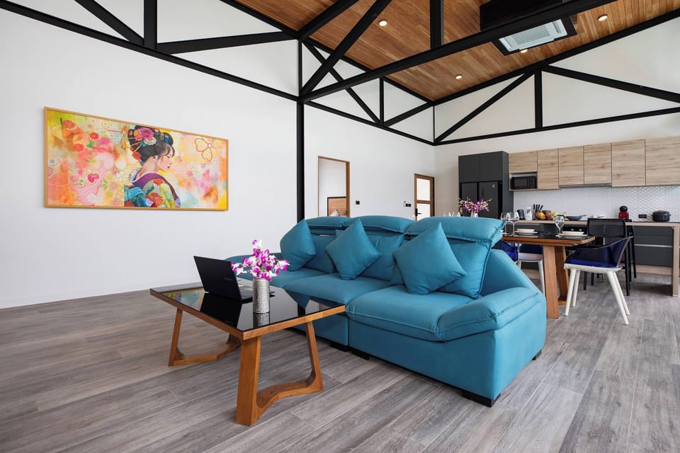 Design Villa, 3 Bedrooms, Private Pool, Pool View | Living area | 56-inch Smart TV with cable channels
