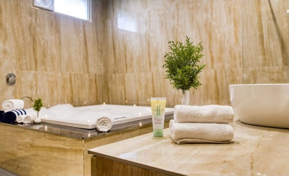 2 Bedroom Suites | Bathroom | Hair dryer, bathrobes, slippers, bidet