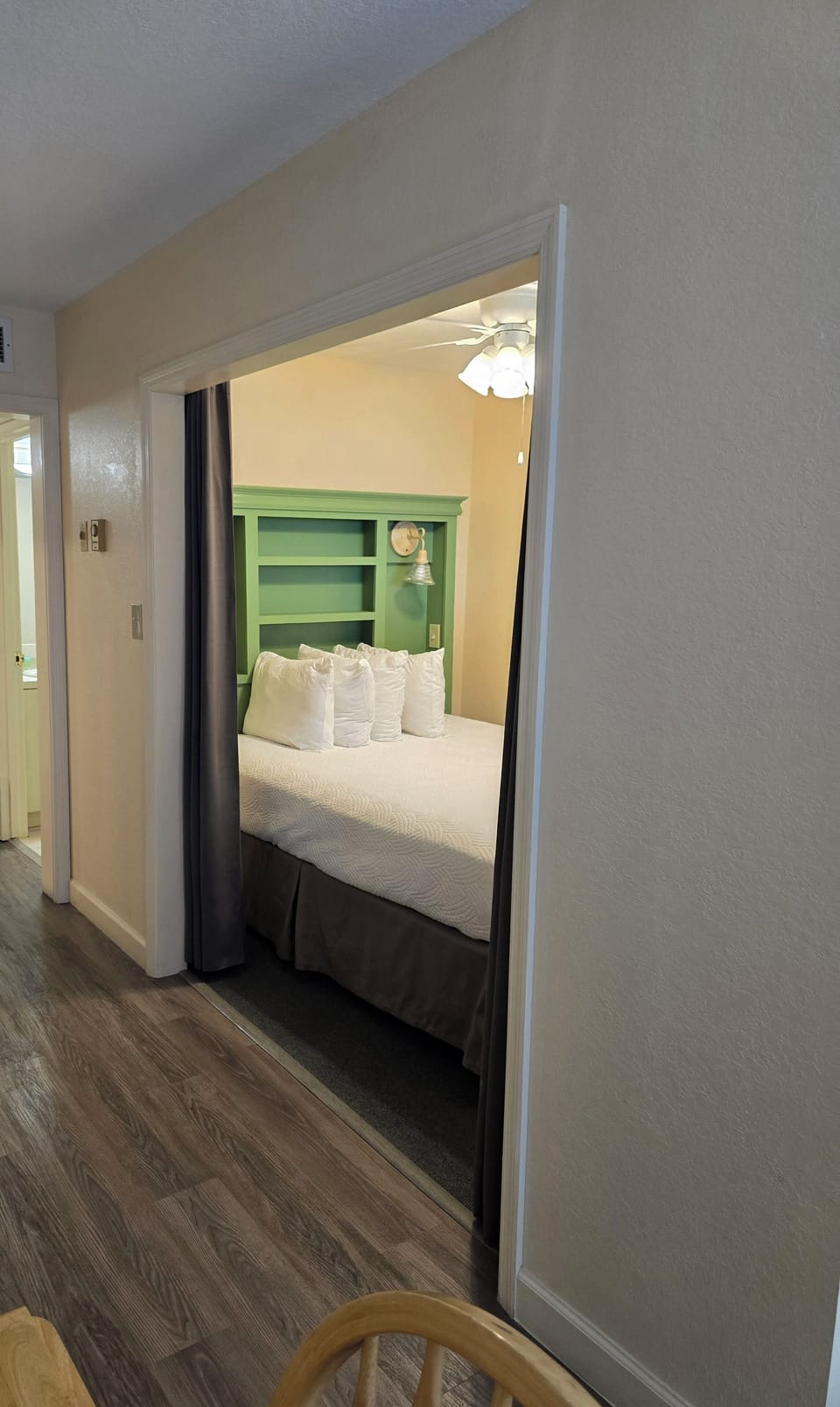 Studio | Pillowtop beds, desk, blackout drapes, iron/ironing board