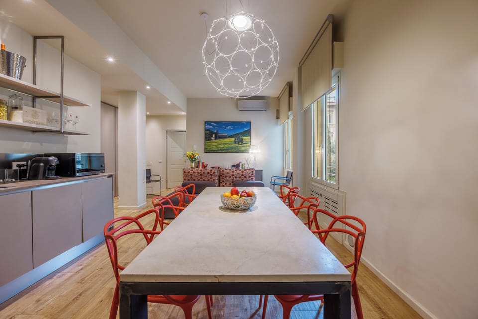 Apartment, City View | Private kitchen | Espresso maker, dining tables