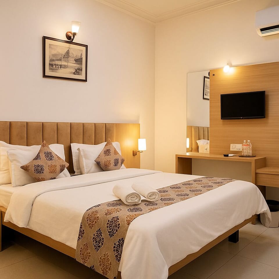 Deluxe Double Room, 1 King Bed | Laptop workspace