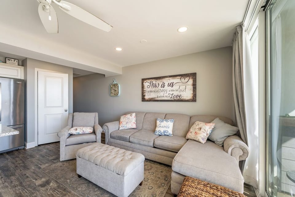 Sink into the Cozy Sofa and enjoy a Family Movie Night.
