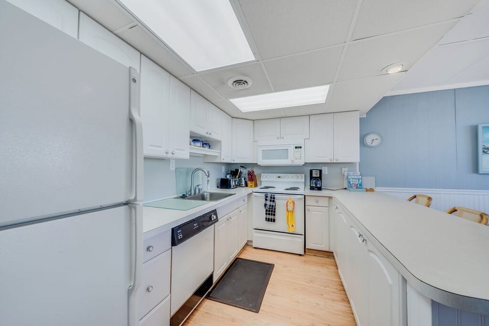 Plenty of counter space provides an area for packing the coolers or prepping Dinner