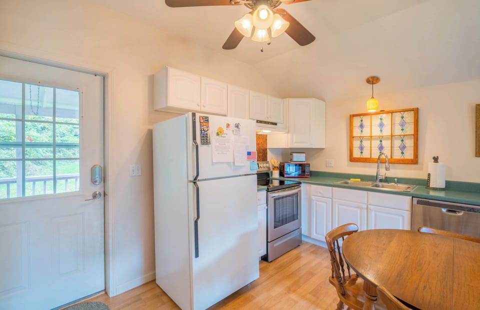View of the kitchen.