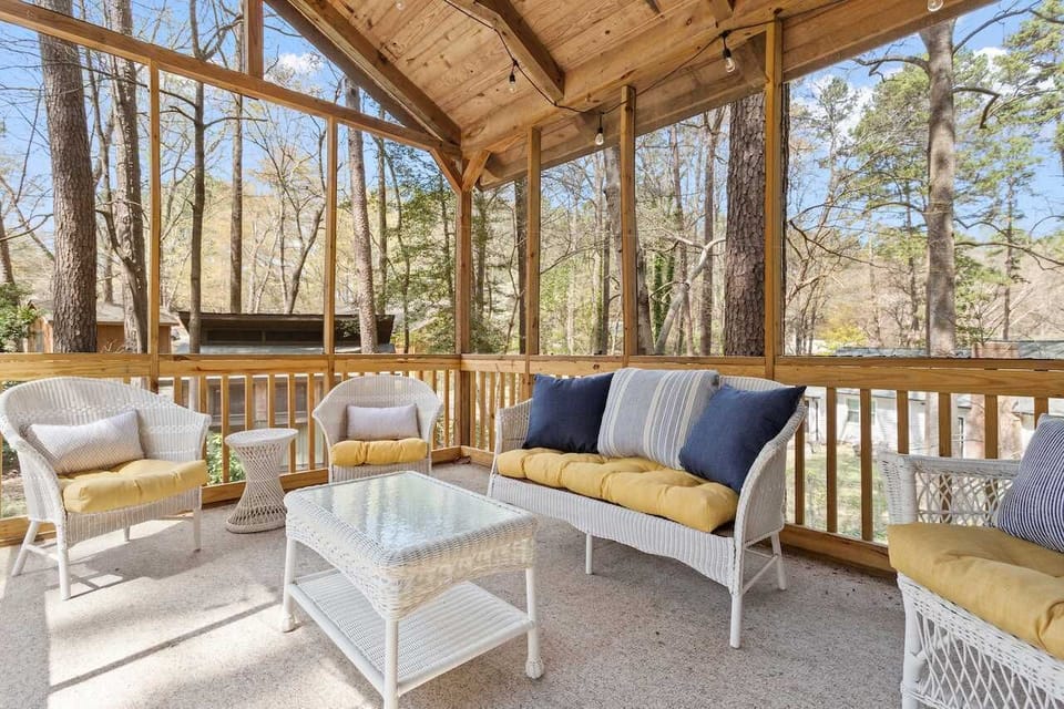 Relax and catch up on the screened in porch