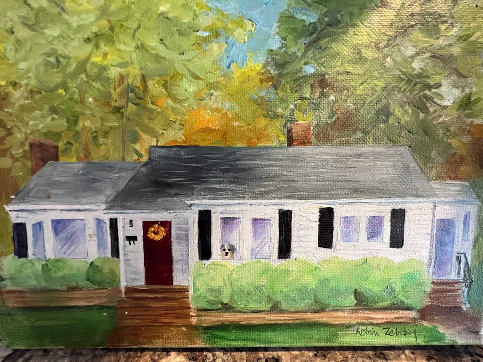 Painting of the home from the owner's who celebrated their wedding in the backyard! This home is loved and well taken care of.
