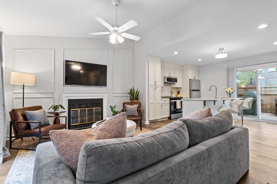 View of the open living room.