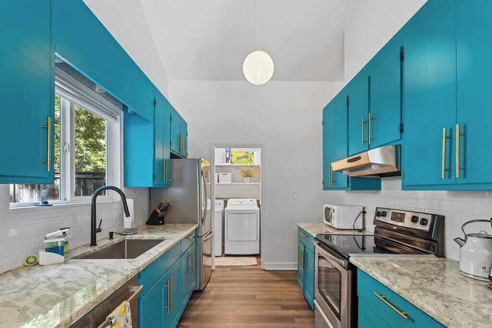 View of the kitchen.