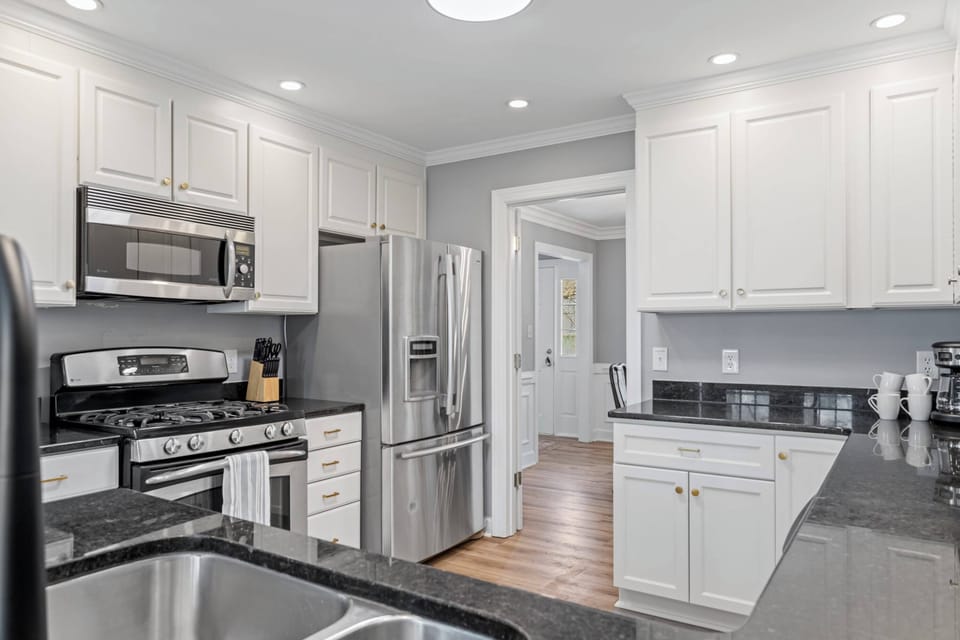 View of the kitchen.