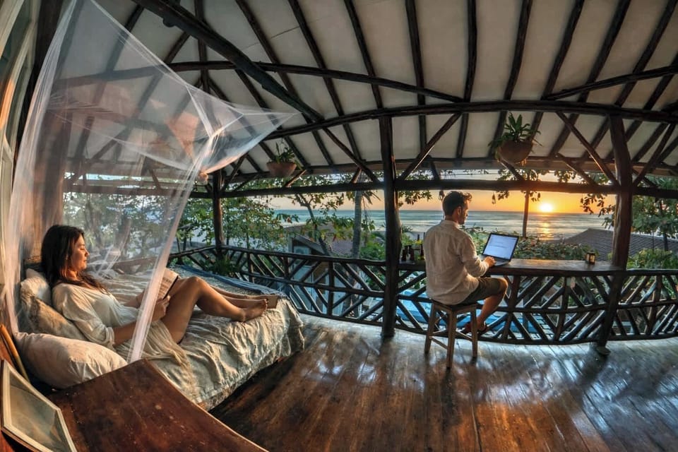 Master Bedroom View at Golden hour with our Lush Outdoor Day Bed.  Its the money spot!