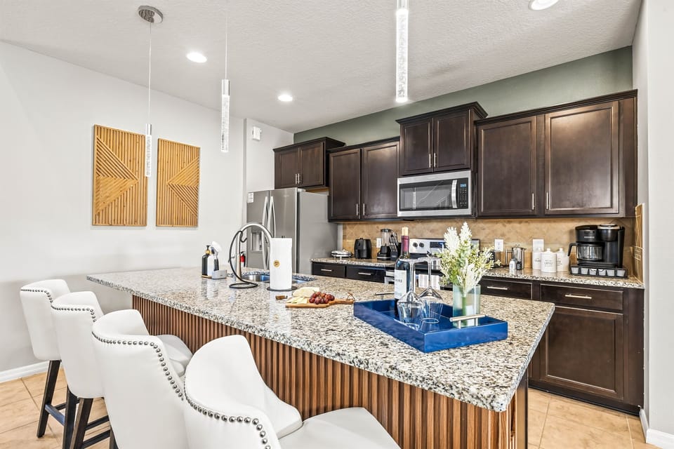 Kitchen is fully stocked for your family vacation so you can entertain at home!