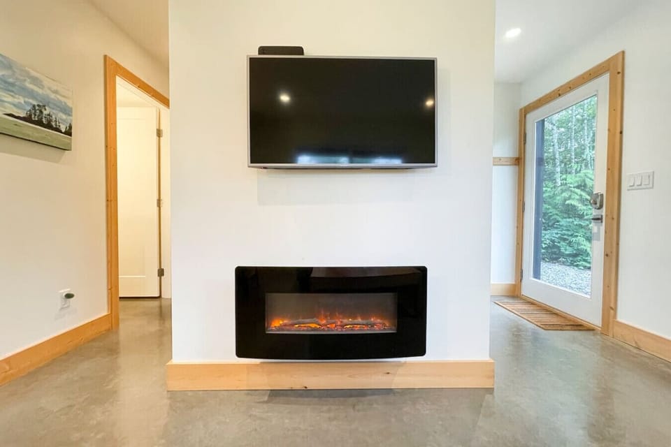 TV with Netflix and electric fireplace