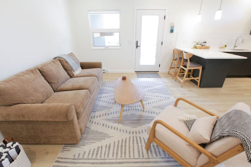 Open concept living room with dining area/kitchen