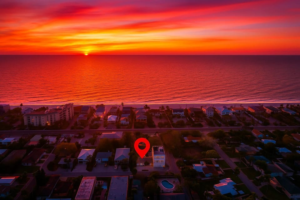 Wake to ocean views and sunsets. O  ly 3 minutes from the beach.
