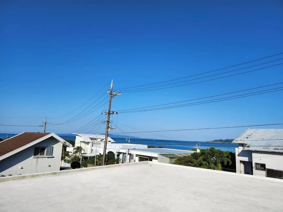 You can see the ocean from the rooftop.
