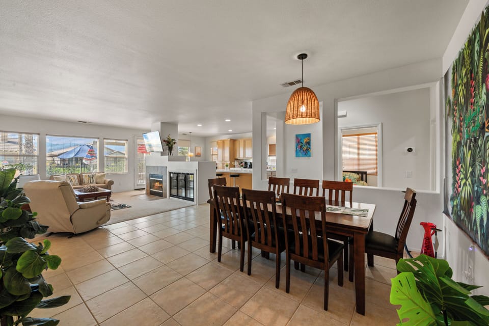 Nice open concept with dining room leading to the living room and kitchen