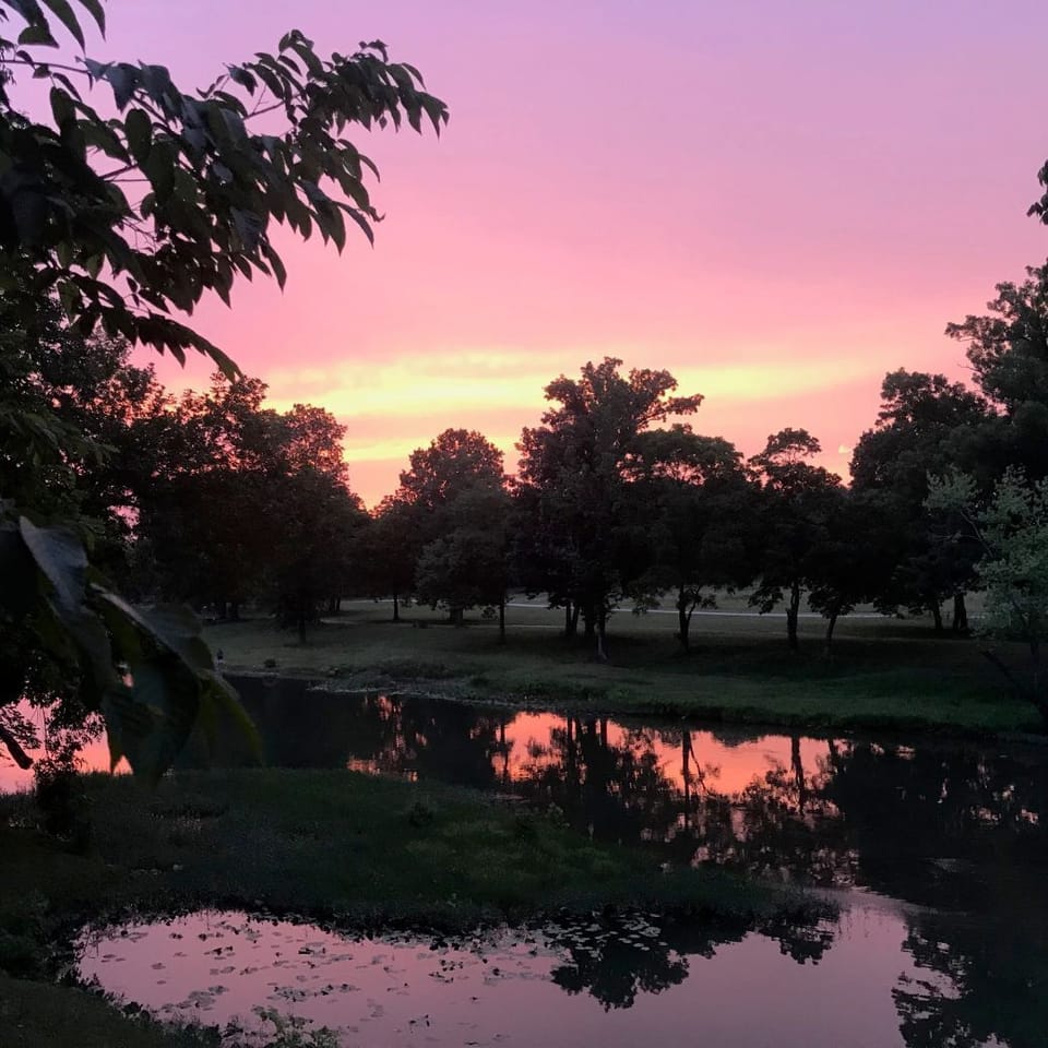 Sunset viewed from our riverfront property