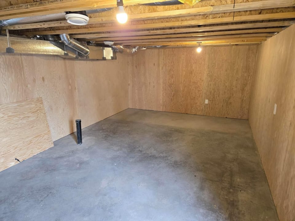 Crawl space under the house for bikes etc.