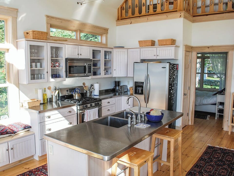 The fully equipped gourmet kitchen