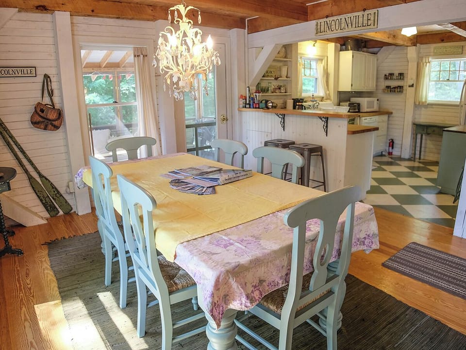 The open kitchen and dining area is great for entertaining