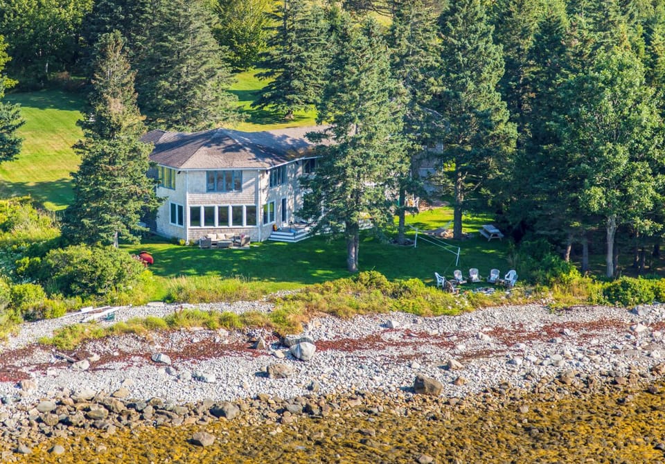 Aerial View of property at low tide 2014