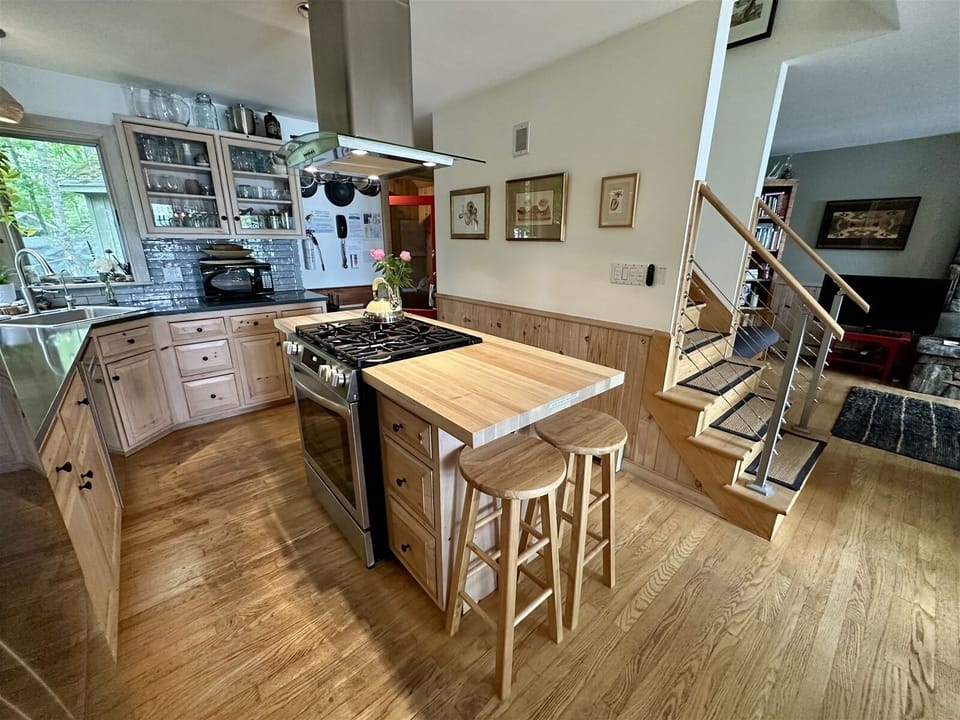 Well equipped kitchen with stainless steel appliances newly updated for the 2026 season
