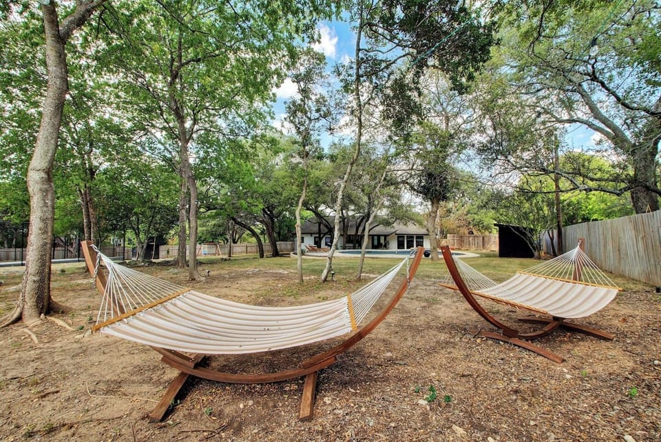 Relax in these comfy hammocks and soak up the peaceful vibes.