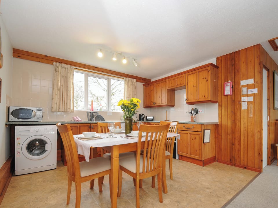 Fridge, microwave, toaster, cookware/dishes/utensils