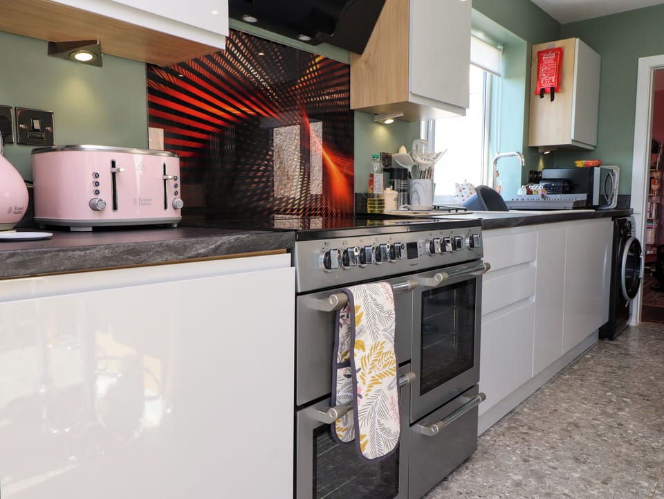 Fridge, microwave, dishwasher, toaster