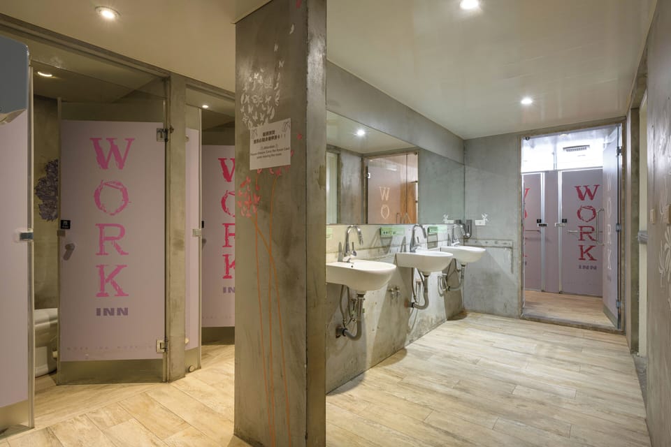 Shower, hair dryer, slippers, shampoo