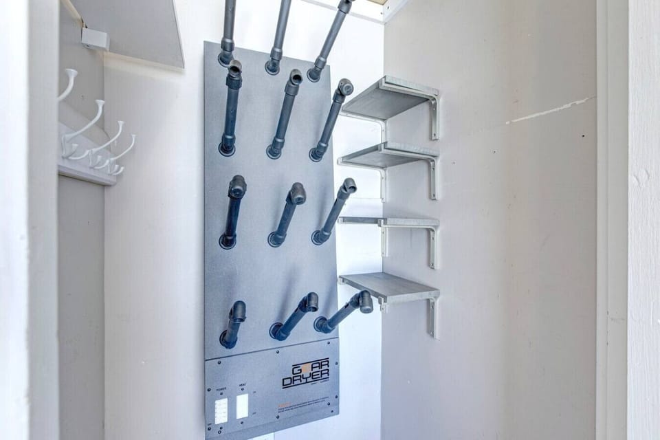 electric boot dryer in entry way