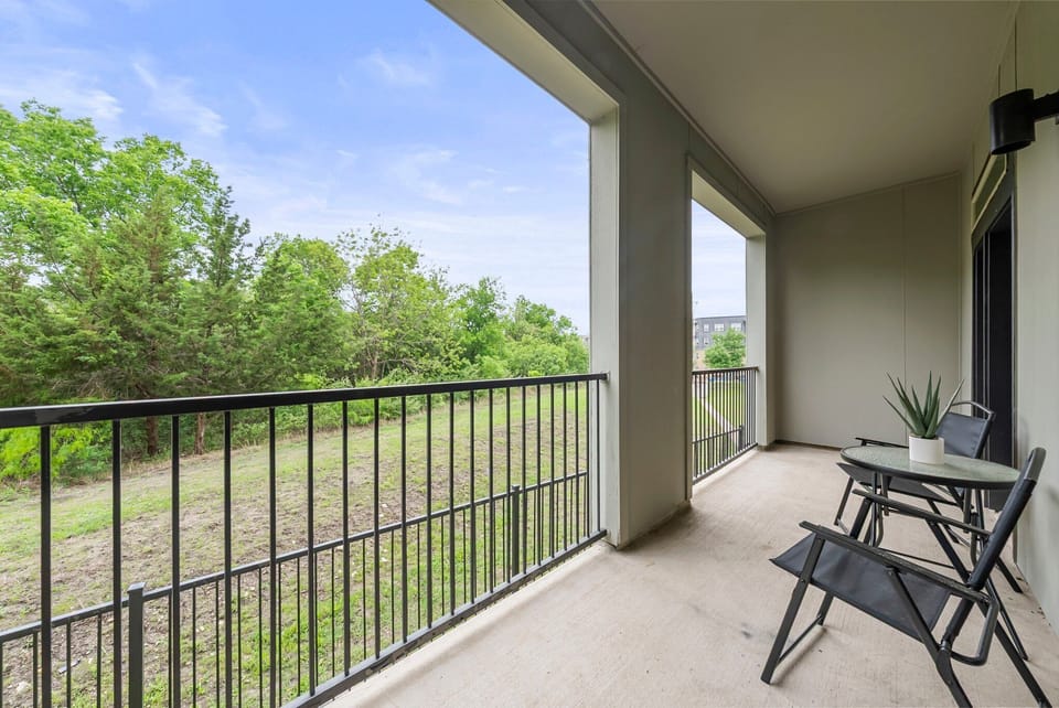 Spacious private balcony
