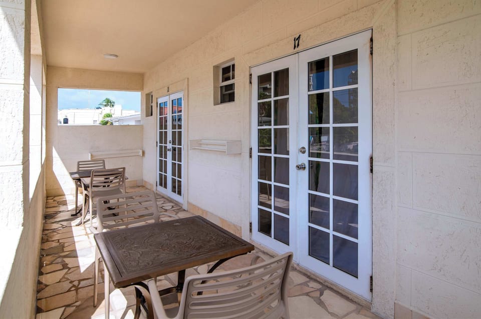 Shared patio perfect for morning coffee.