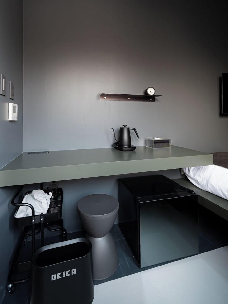 Monochrome with Shared Bathroom | In-room safe, desk, laptop workspace, blackout drapes
