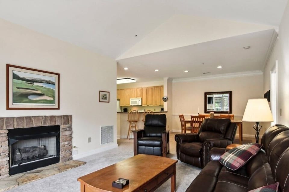 5 View to Fireplace and Dining and Kitchen