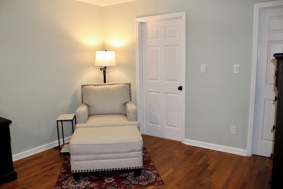 Curl up with a good book in your master suite.