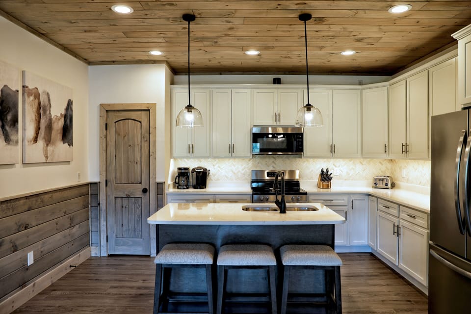 Modern kitchen meets rustic charm