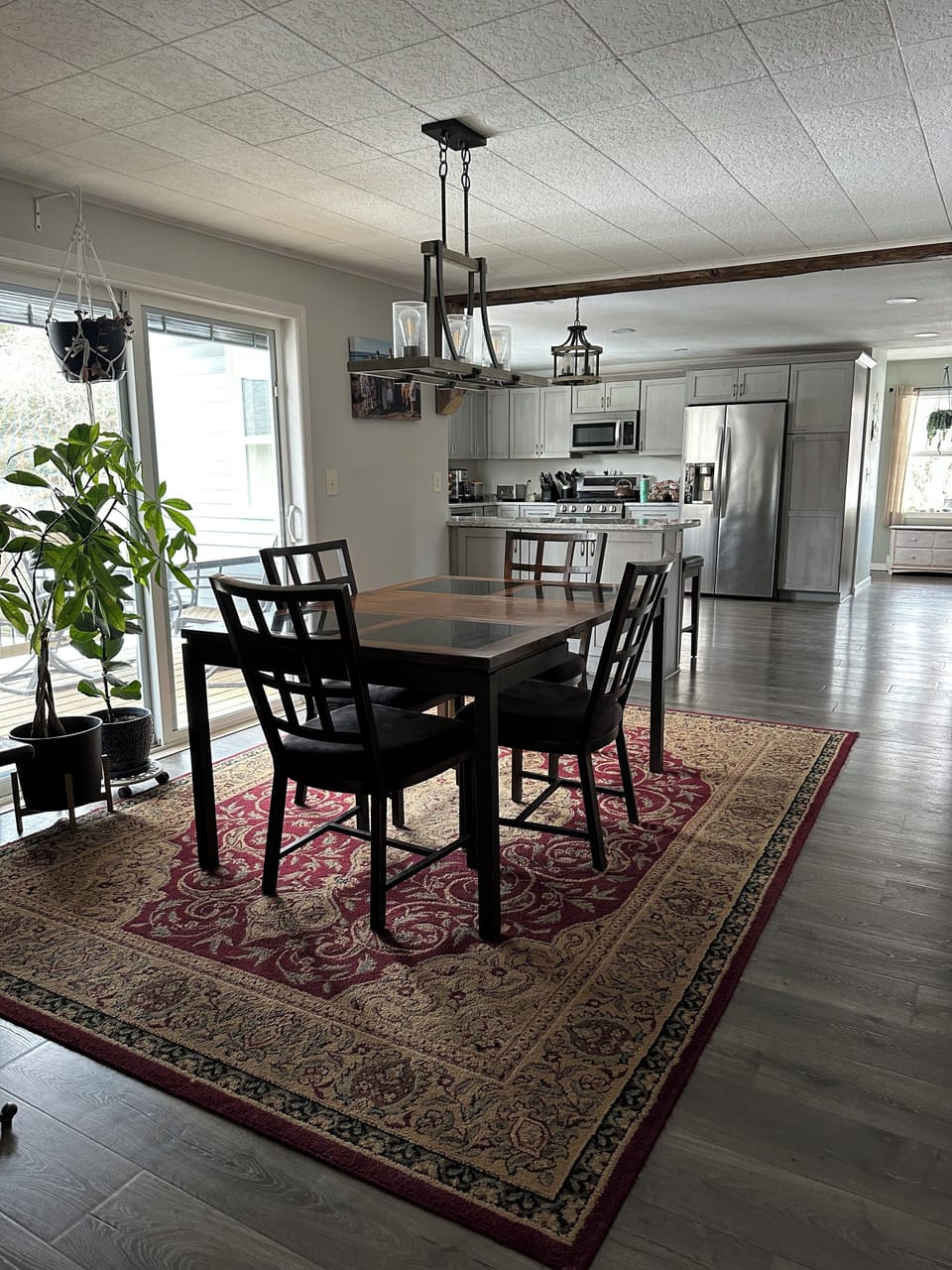 Dining area opens up to back deck