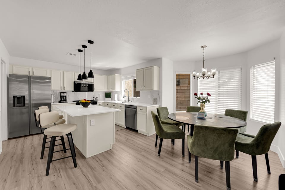 is perfect for preparing home-cooked meals or entertaining guests, featuring modern appliances, ample counter space, and all the essentials you need to feel right at home.