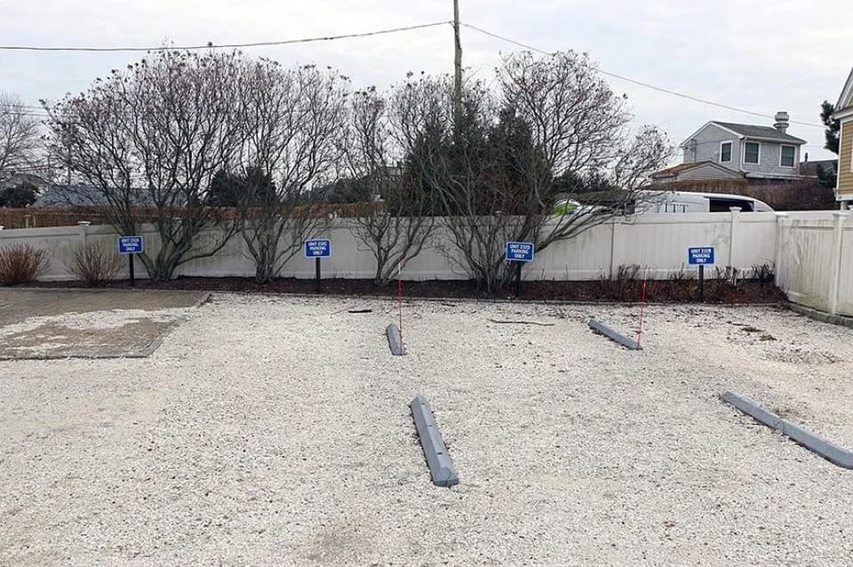 2 designated on site parking spaces